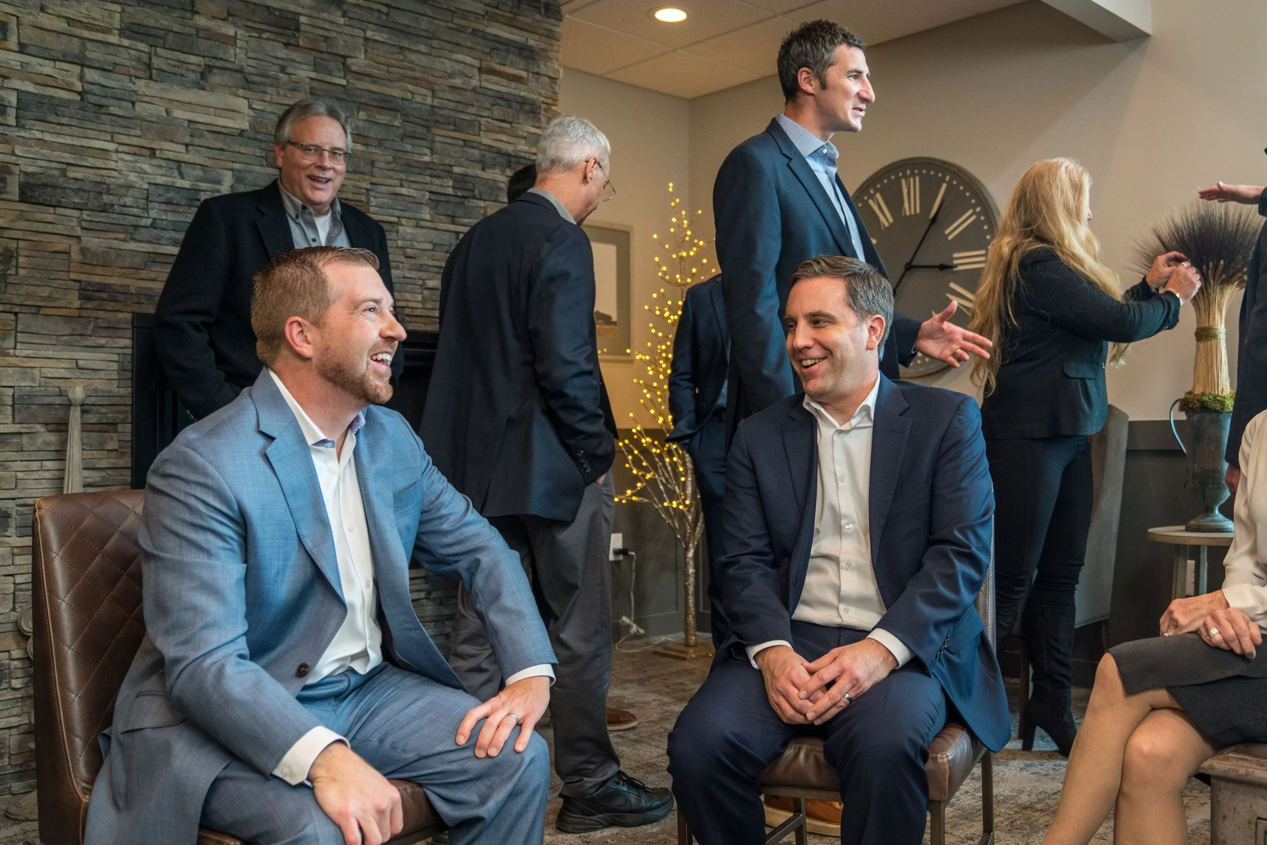 Dental professionals collaborating at an event